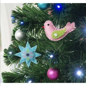 Whimsey ornament set lot of 6 birds star